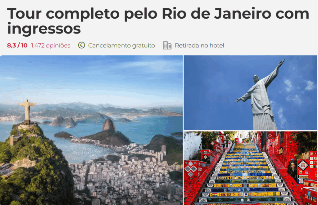 Tour completo pelo Rio de Janeiro com ingressos